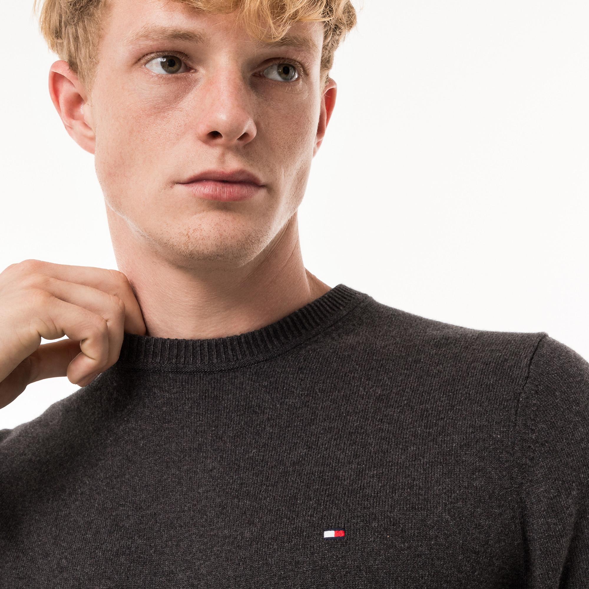 TOMMY HILFIGER Pima Coton Bio Cachemire Col Rond Pull  