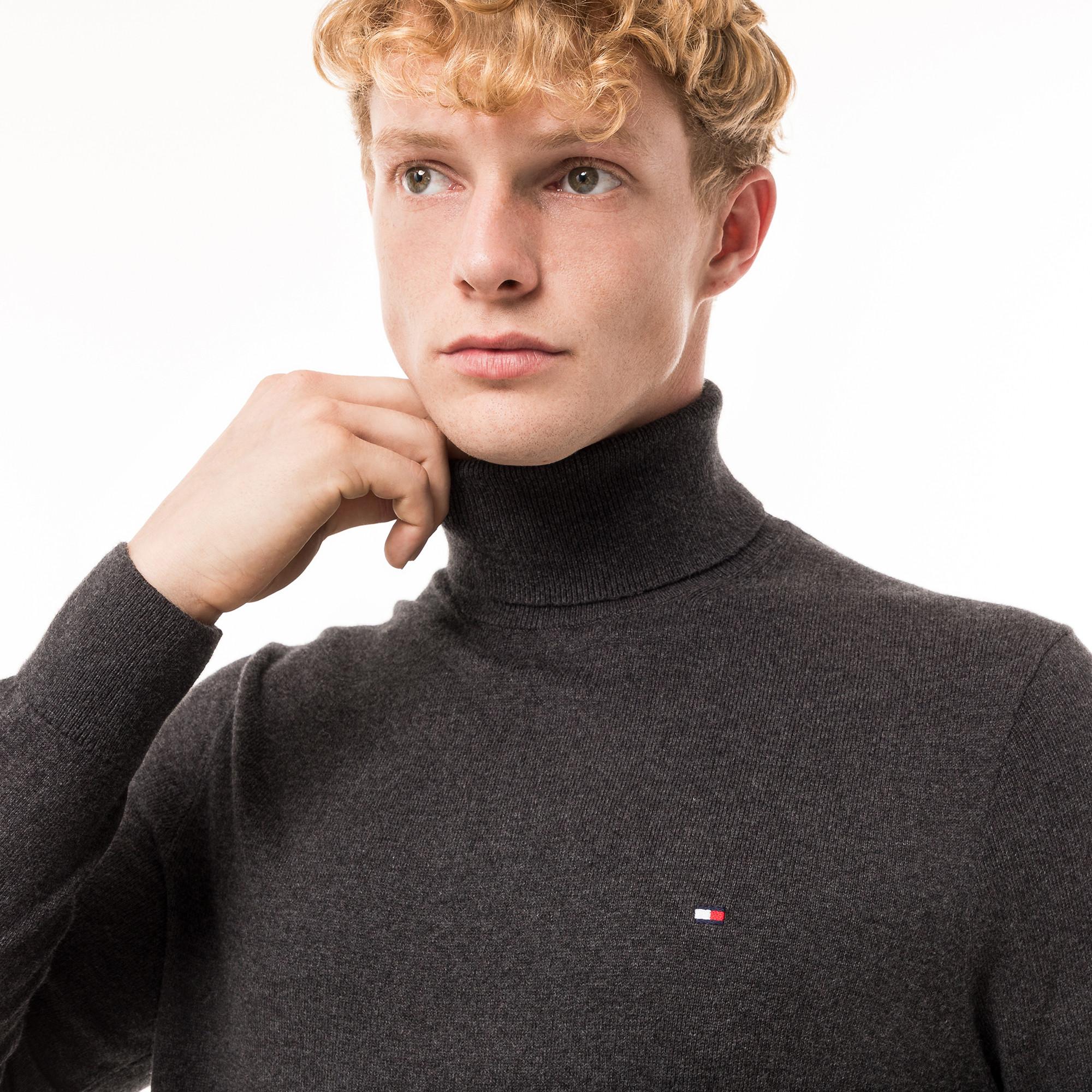 TOMMY HILFIGER PIMA ORG CTN CASHMERE ROLL NECK Pull cachemire 