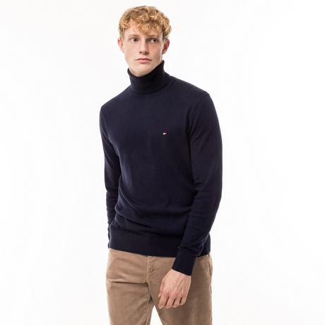 TOMMY HILFIGER Pima Cotone Organico Cashmere Pullover Dolcevita  