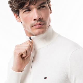 TOMMY HILFIGER Pima Cotone Biologico Cashmere Zip Mock Pullover  