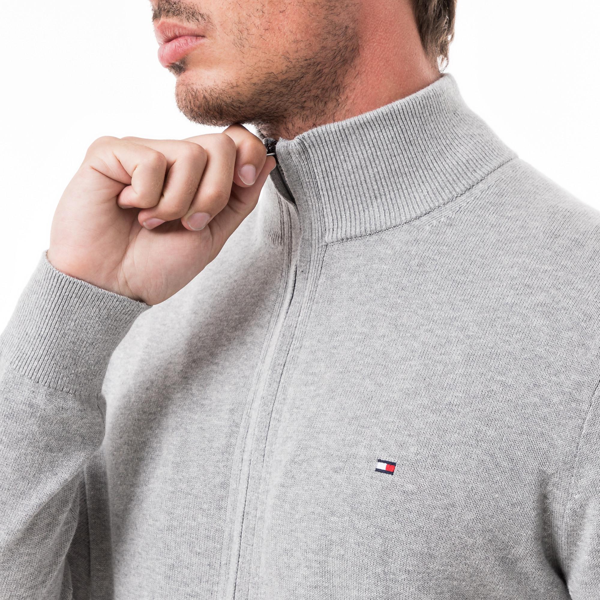 TOMMY HILFIGER PIMA ORG CTN CASHMERE ZIP THRU Pull cachemire 