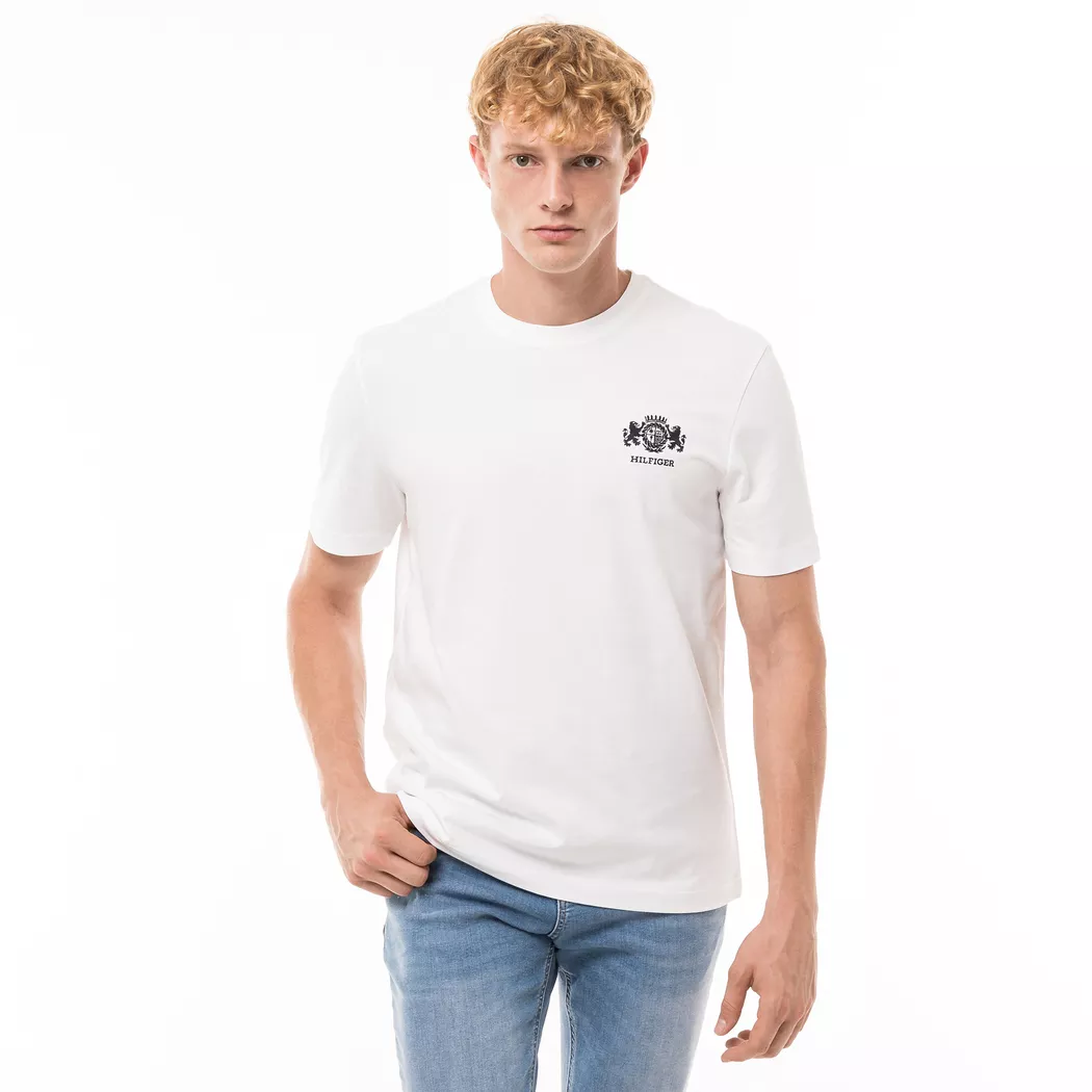 Tommy Hilfiger T-shirt à Manches Courtes Logo Snow White S Homme 3