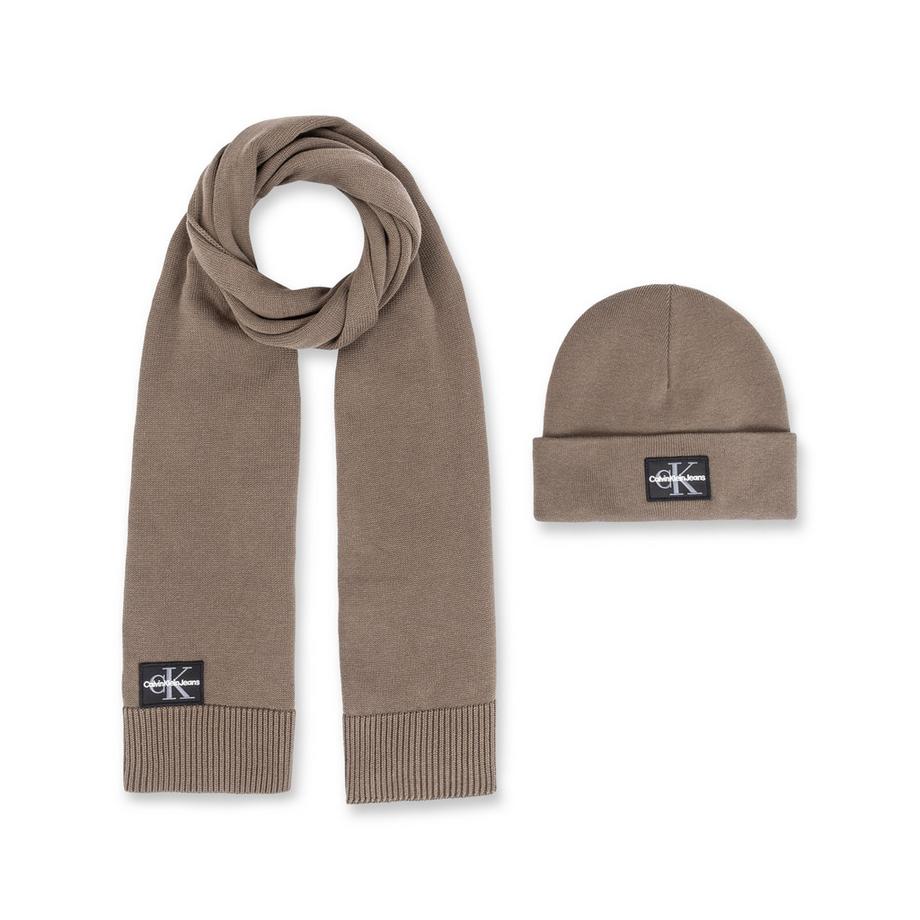Calvin Klein GIFT BEANIE & SCARF MONOPATCH Ensemble  