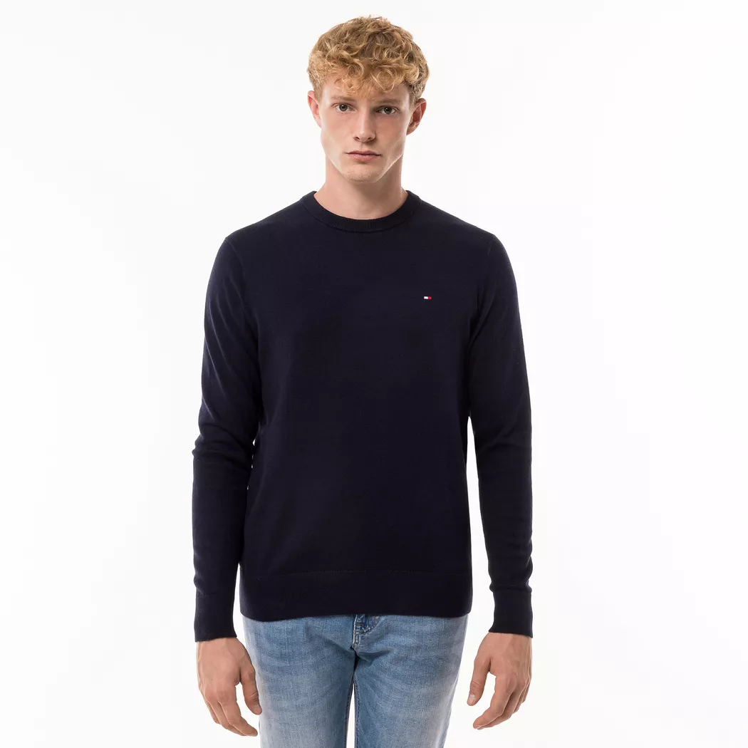 Tommy Hilfiger Heathered Knit Regular Fit Jumper Herr, Desert Sky, L