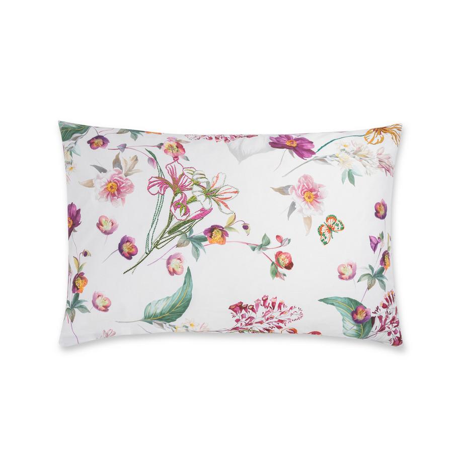 FAZZINI Ricamo Federa con motivo floreale  