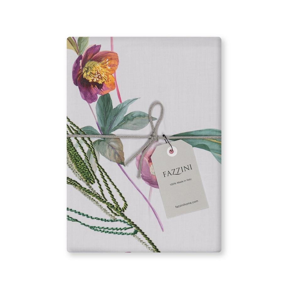 FAZZINI Ricamo Federa con motivo floreale  