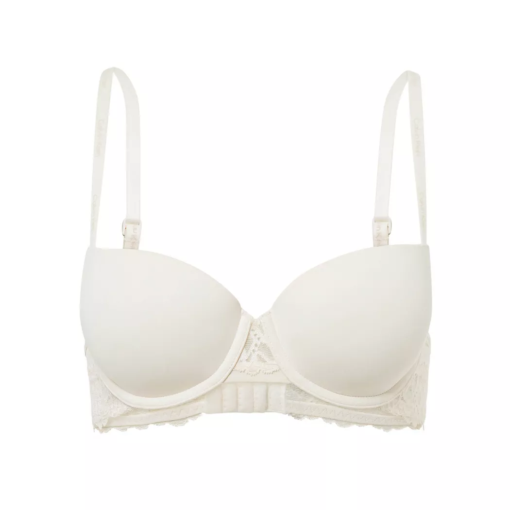 Bügel-BH "LL FULL COVERAGE", Damen, Gr. 85, Cup B, weiß, Obermaterial: 79% Polyamid, 21% Elasthan, CALVIN KLEIN UNDERWEAR, unifarben, Basic, körpernah, BHs Bügel-BH, mit Logo an den Riemen