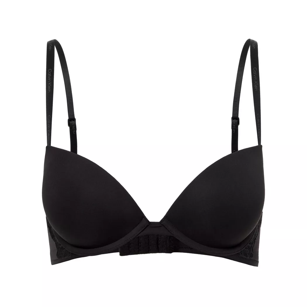 Balconette-BH "LIGHTLY LINED BALCONETTE", Damen, Gr. 70, Cup C, schwarz, Spitze, Obermaterial: 80% Polyamid, 20% Elasthan, CALVIN KLEIN UNDERWEAR, unifarben, körpernah, BHs Balconette-BH, mit Spitzeneinsatz 2