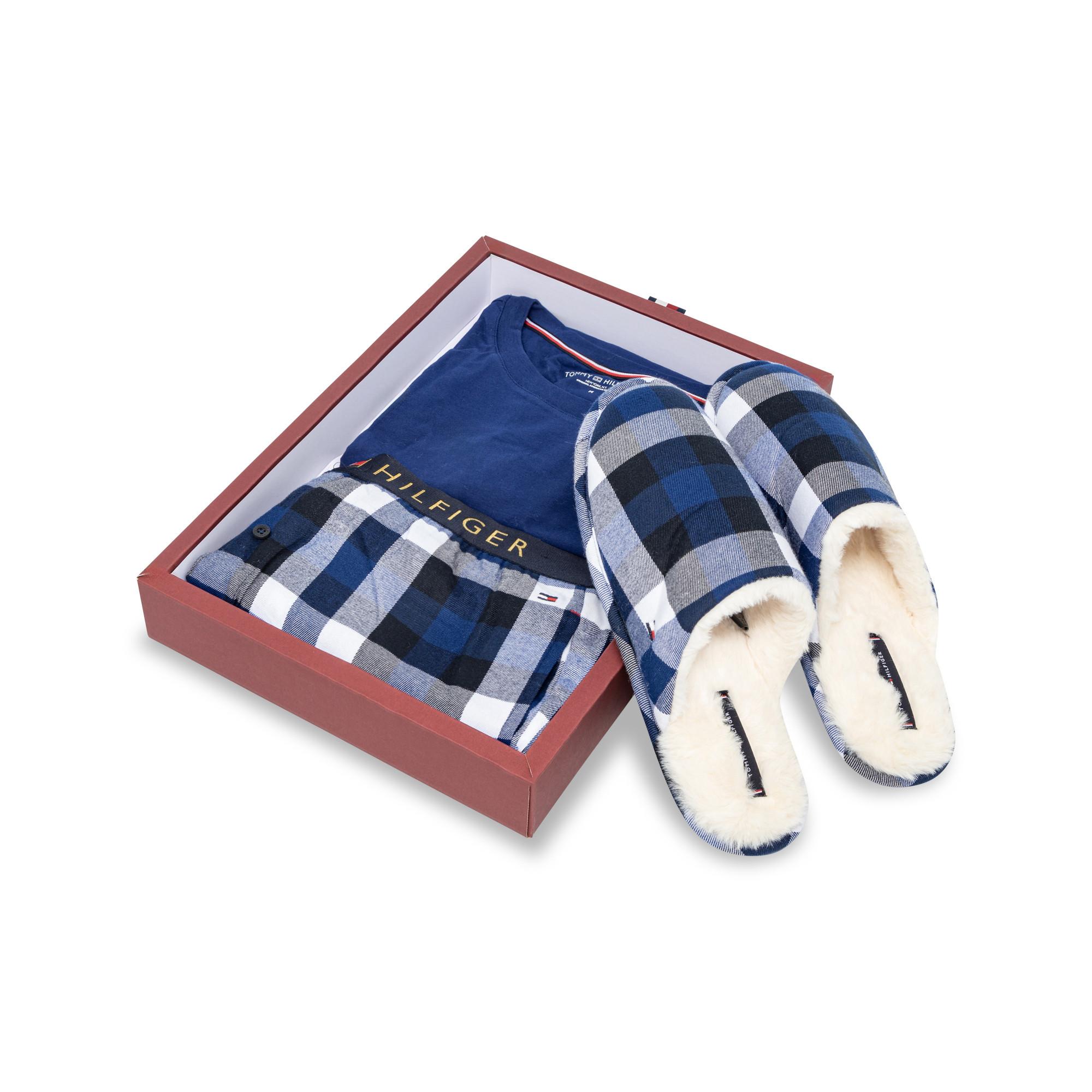 TOMMY HILFIGER LS PJ SET + FLUFFY SLIPPERS Pyjama Set, lang 