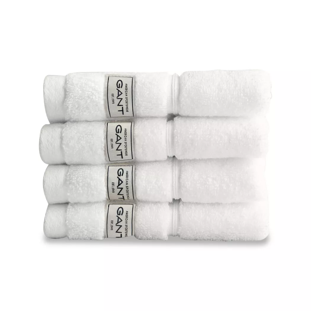 Gant - 4er-Set Seiftuch, 30 x 30 cm, Weiss