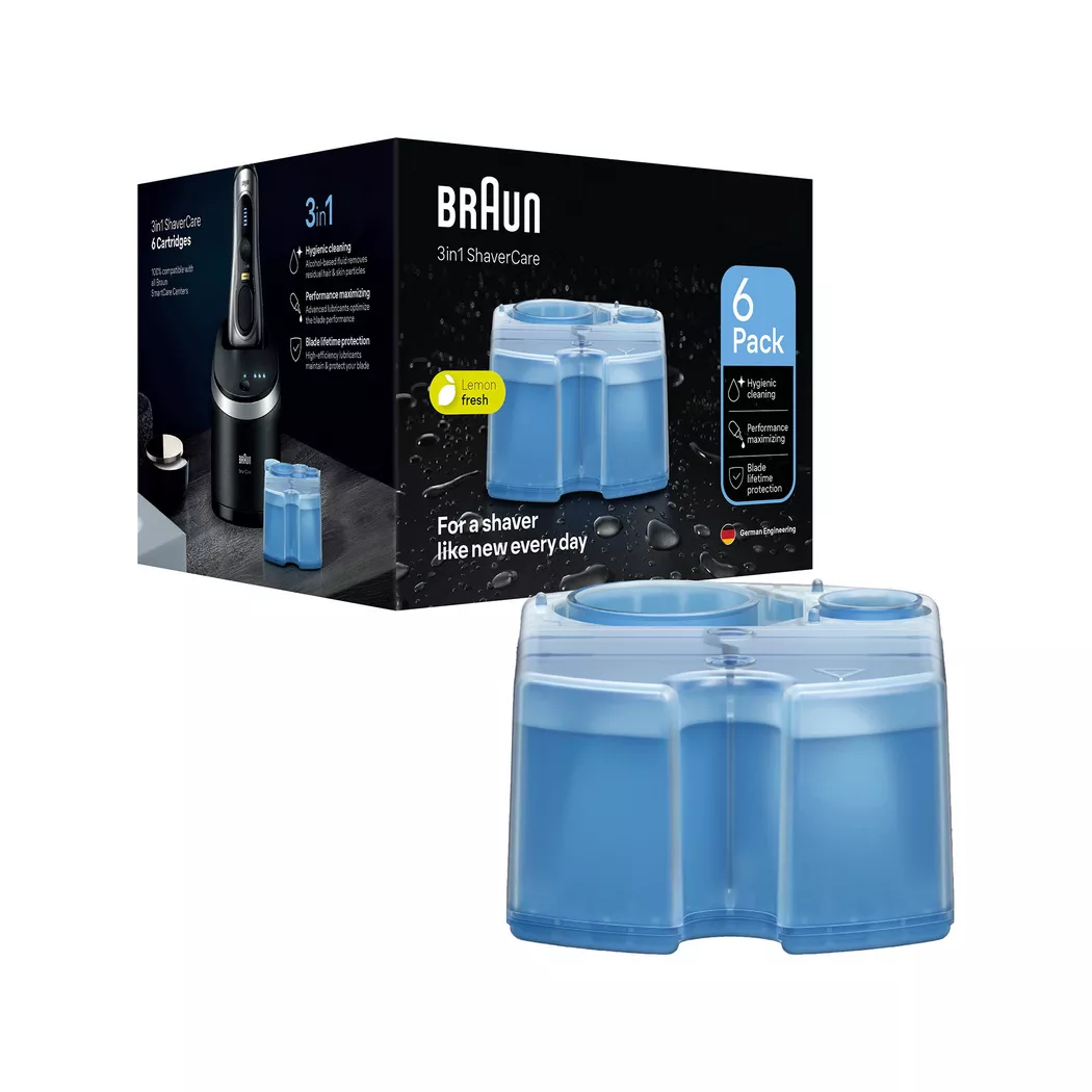 Braun 3-in-1 ShaveCare Cleaning Cartridge - 6 Pack
