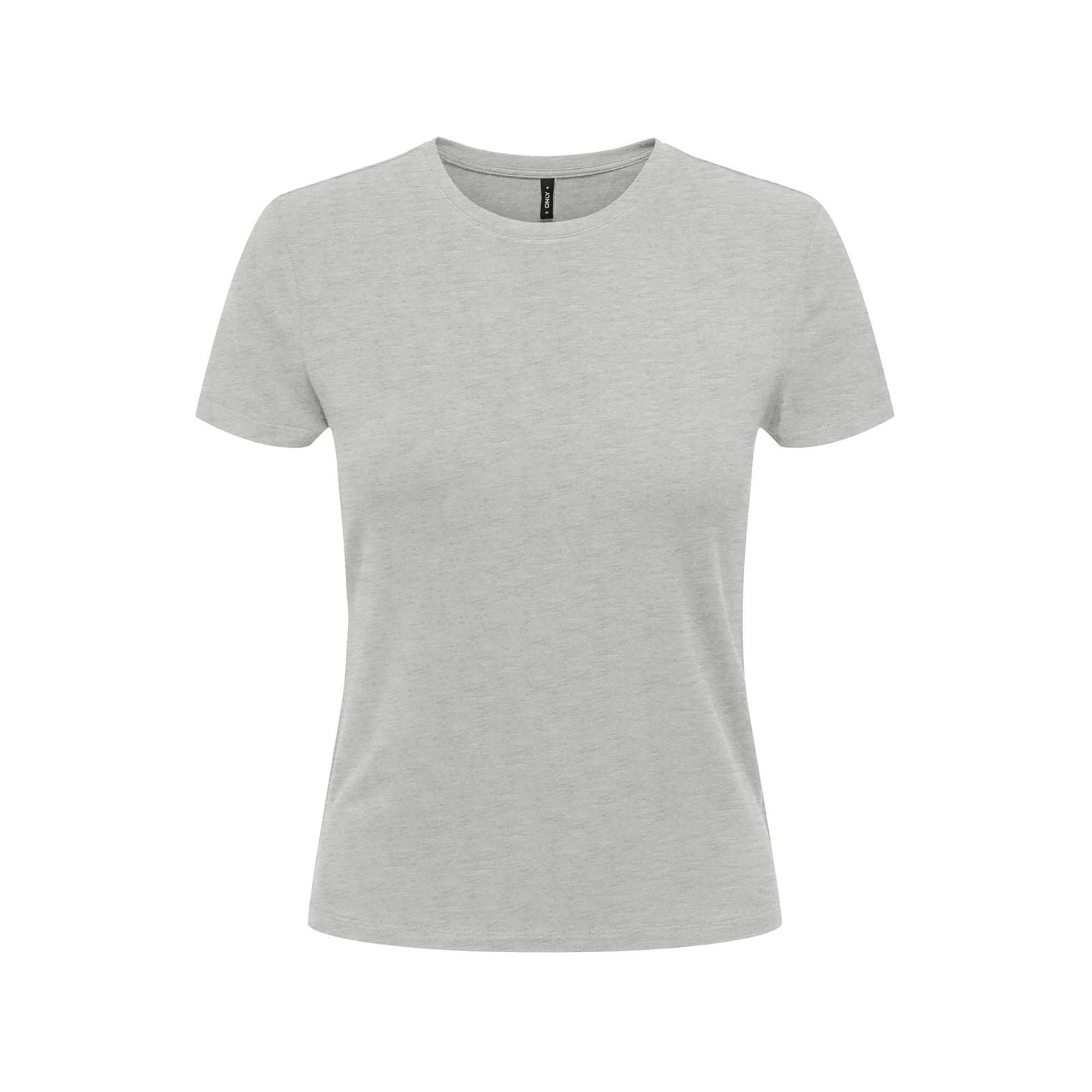 Image of T-shirt, Rundhals Damen Grau Melange L