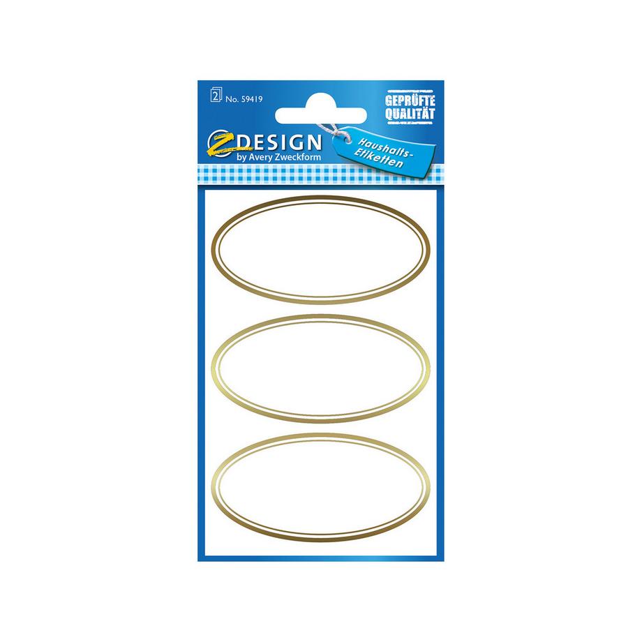 Z-DESIGN Etichette per barattoli da conserva Oro 