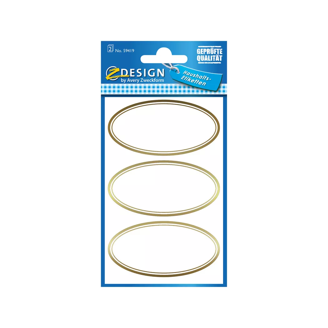 Z-DESIGN – Etiketten für Einmachgläser, 3.5X7CM, Gold