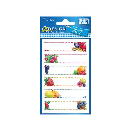 Z-DESIGN Etichette per barattoli da conserva Cornice frutta 