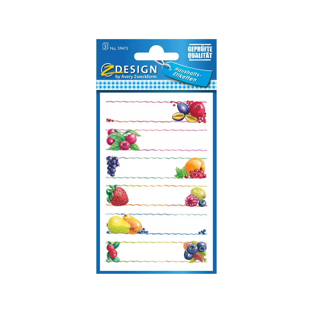 Z-DESIGN – Etiketten für Einmachgläser, 1.8X7CM, Multicolor