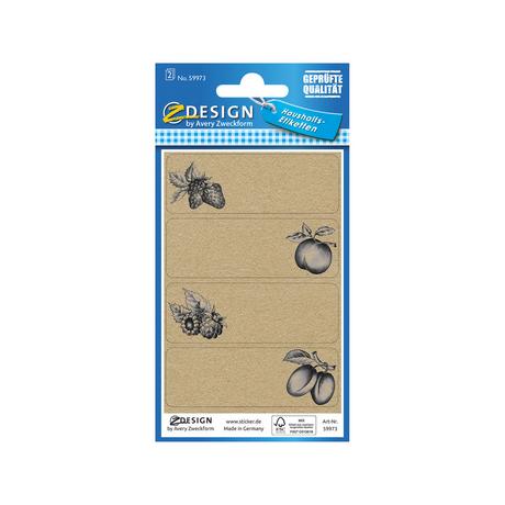 Z-DESIGN Etiketten für Einmachgläser Früchte 
