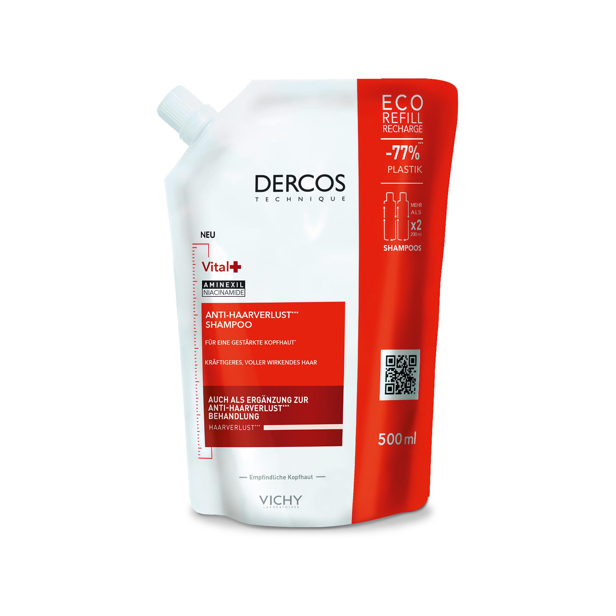 Image of Dercos Vital+ Anti-haarverlust Shampoo Nachfüllpack Damen 500ml Refill