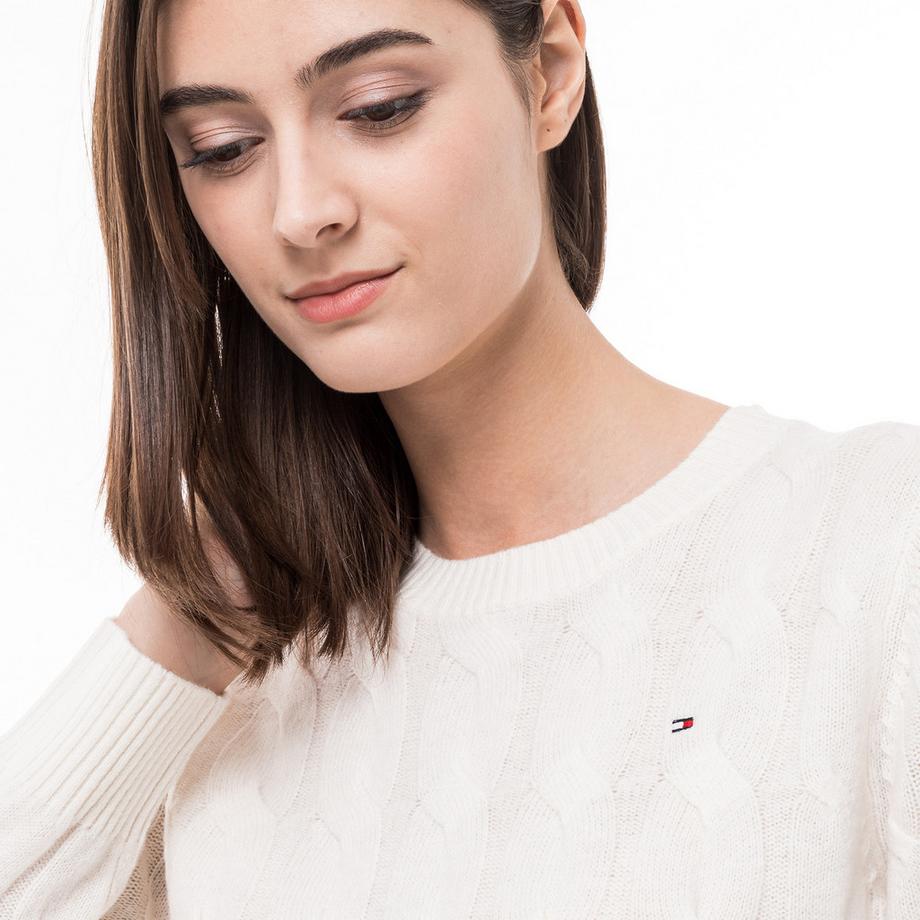 TOMMY HILFIGER Zopfmuster Pullover  