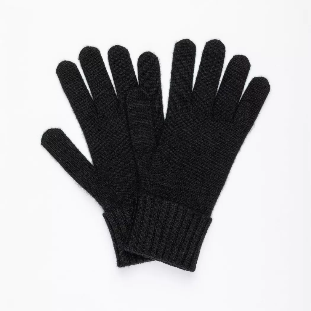 Manor Woman Cashmere Knit Gloves Black Onesize