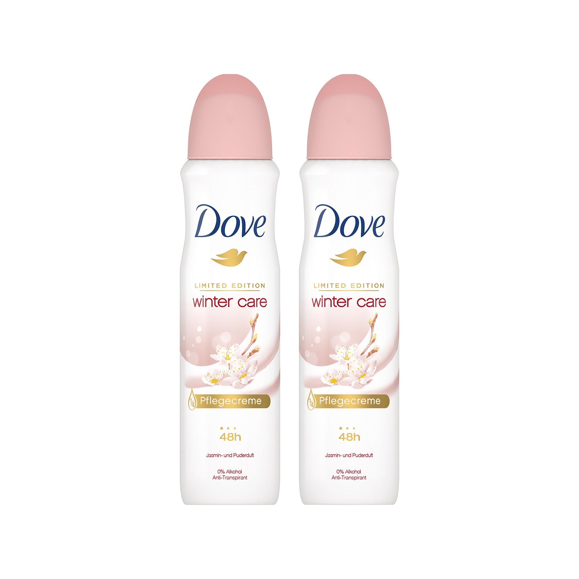 Dove Winter Care deo duo Anti-Transpirant Limited Edition Winter Care Jasmin- und Puderduft Ohne Alkohol Duo 