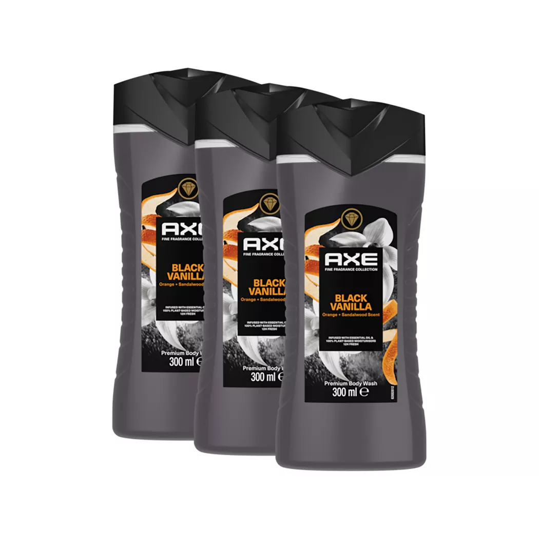 Axe - Prem. Duschgel Black Vanilla Trio, Prem. Dusch Black Vanilla Trio, 3x300 ml