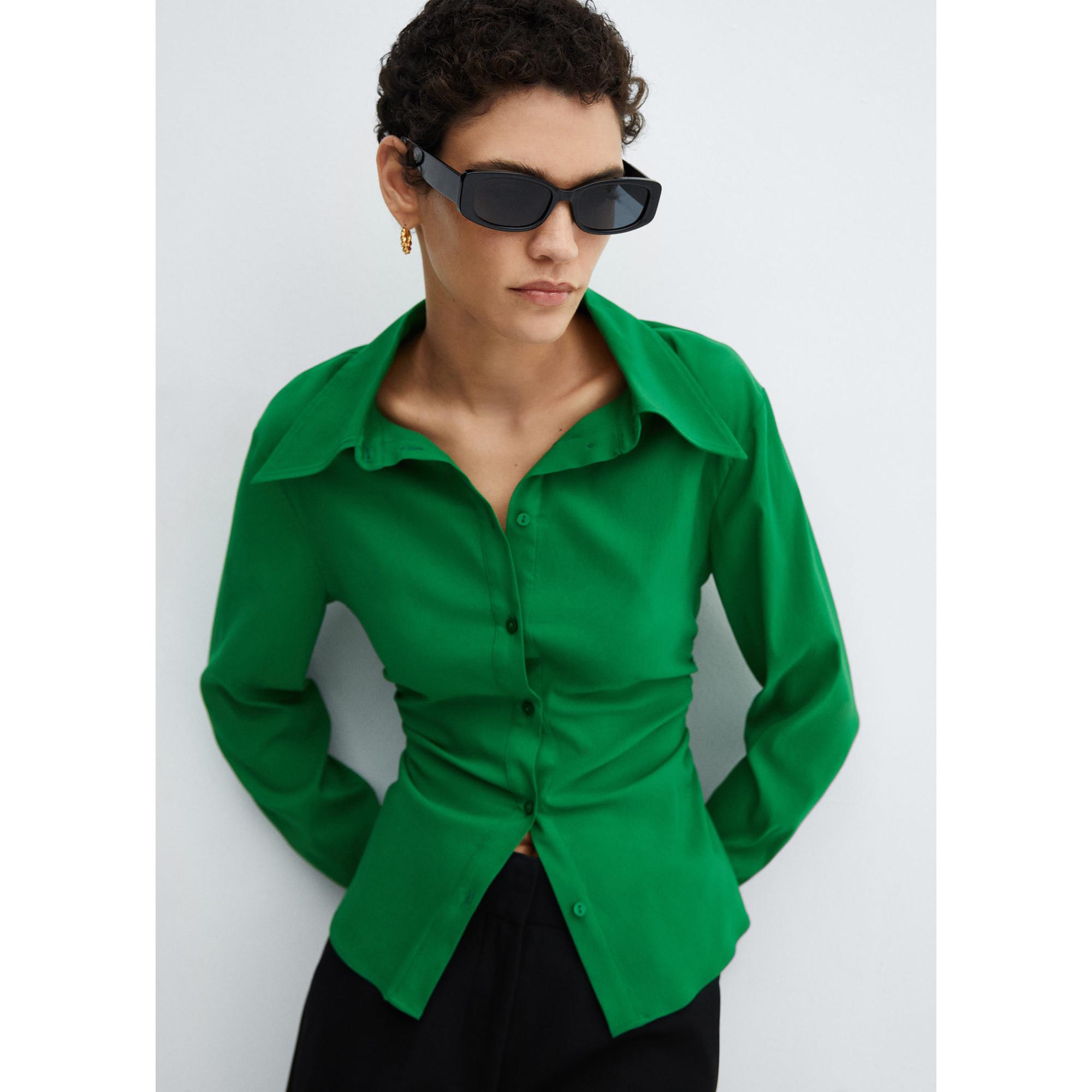 Image of Shirt, Langarm Damen Grün M