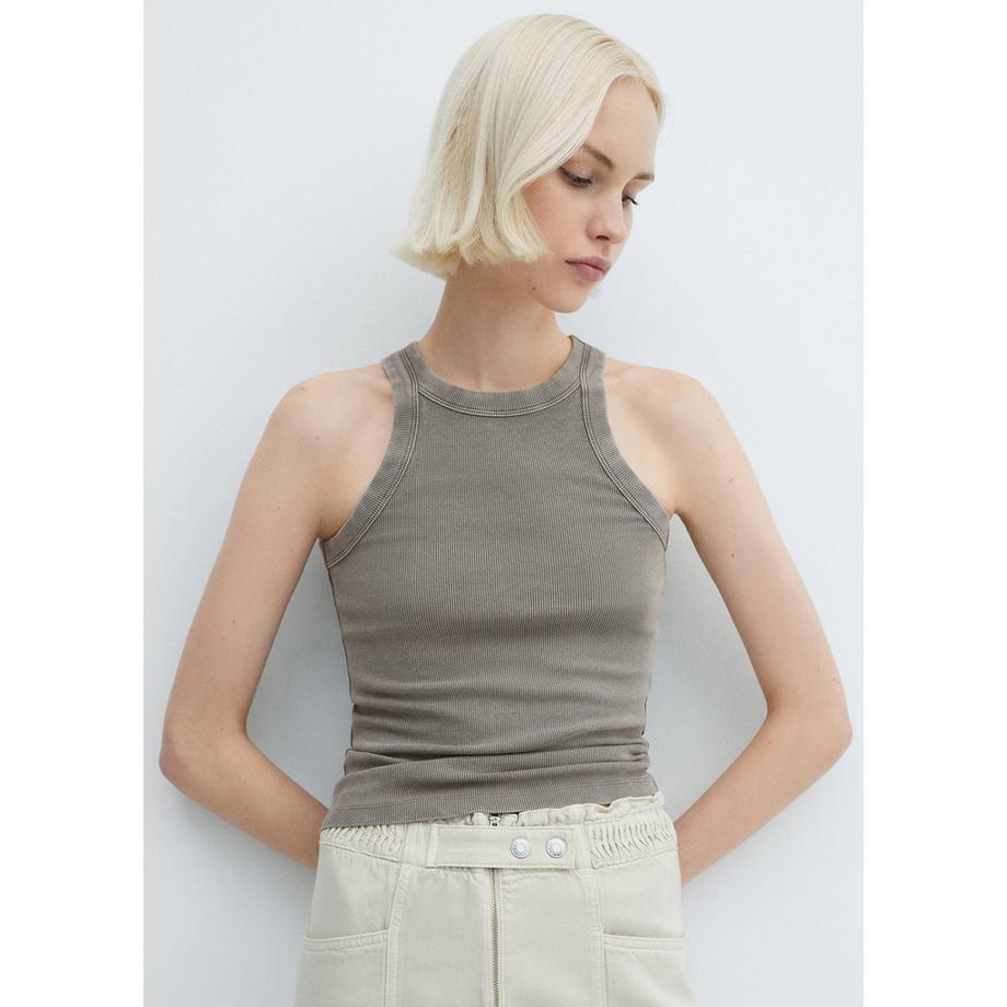 MANGO BONIW Geripptes Racerback Top  