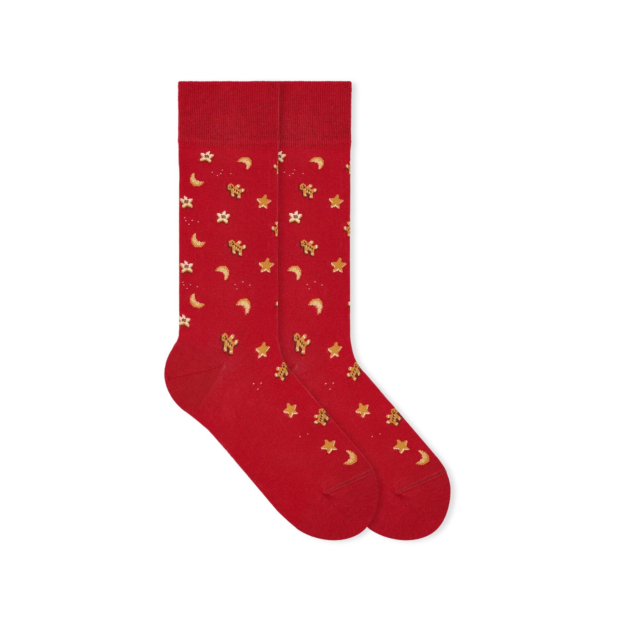 von Jungfeld Lebkuchen Mann Rot Chaussettes hauteur mollet 