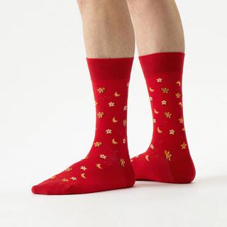 von Jungfeld Lebkuchen Mann Rot Chaussettes hauteur mollet 