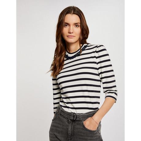 MORGAN Gestreiftes Rundhals T-Shirt  