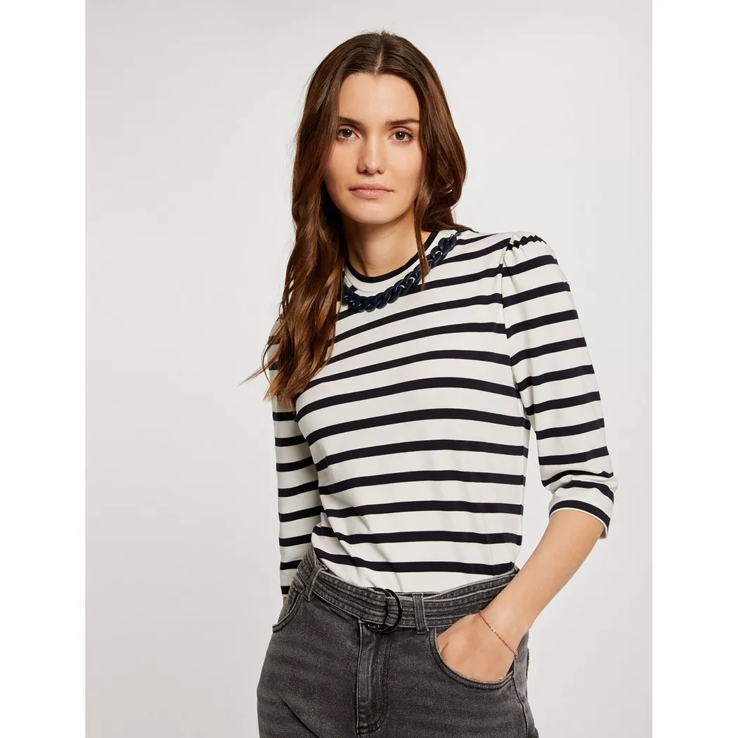 Morgan - T-Shirt, für Damen, Ecru, Größe XS 4