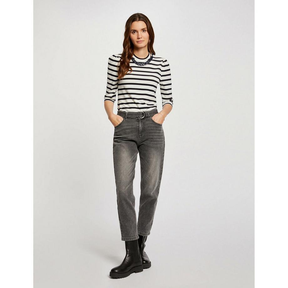 MORGAN T-shirt rayé à col rond  