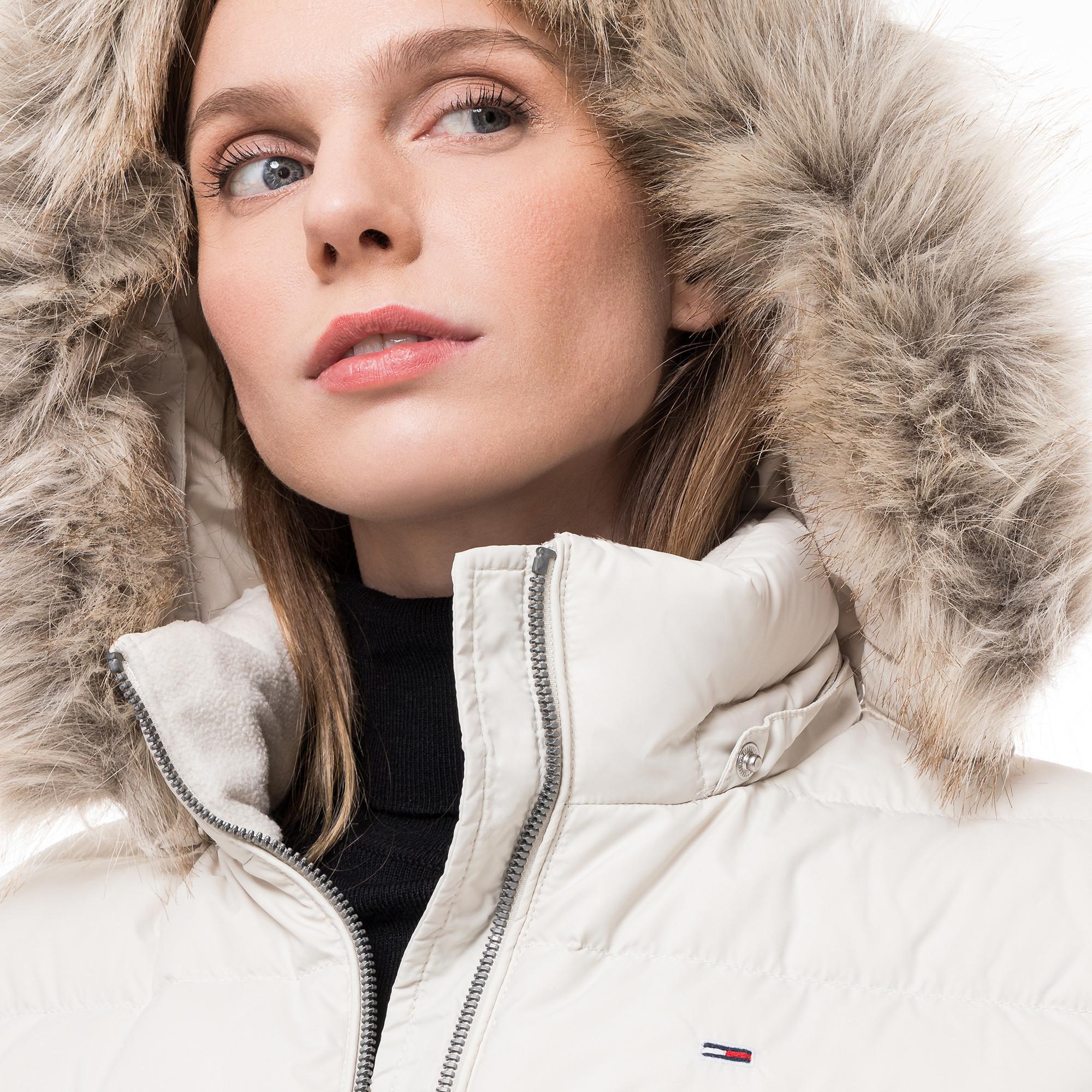 TOMMY JEANS Giacca imbottita con collo in pelliccia sintetica  