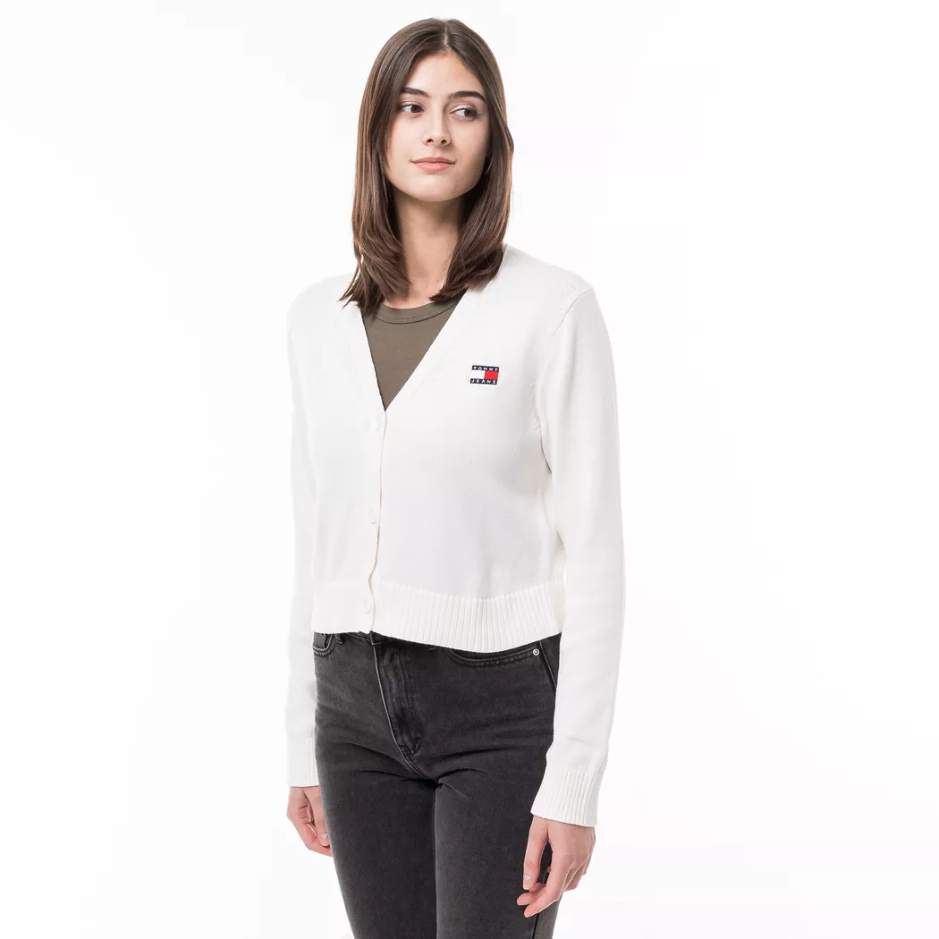 Tommy Jeans - Cardigan, langarm, für Damen, Weiss, Größe XS