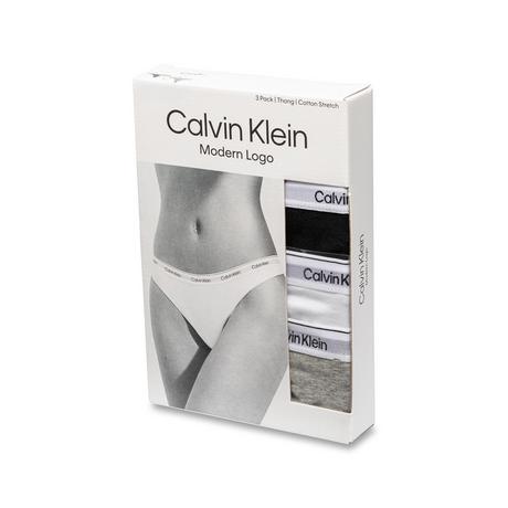 Calvin Klein Modern Logo Lot de 3 Strings Coton Stretch  