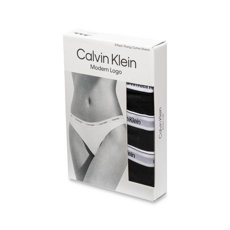 Calvin Klein Modern Logo Confezione da 3 Perizomi Cotone Stretch  