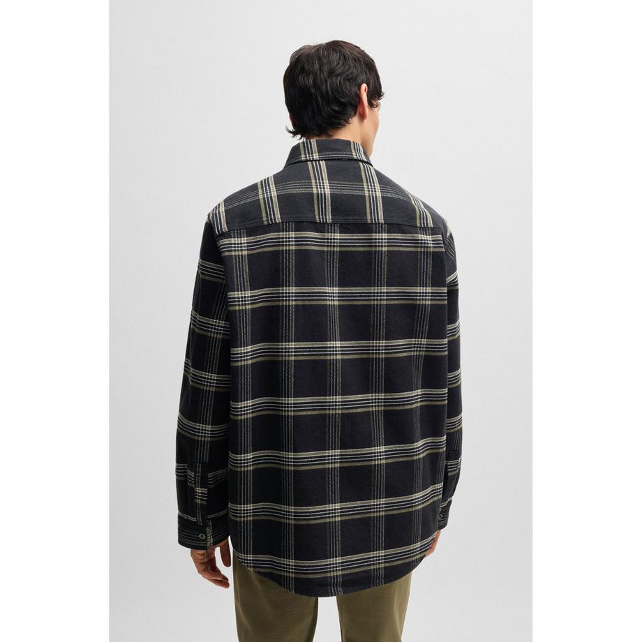 HUGO BLUE Ebolt Camicia a Quadri Oversize Maniche Lunghe  