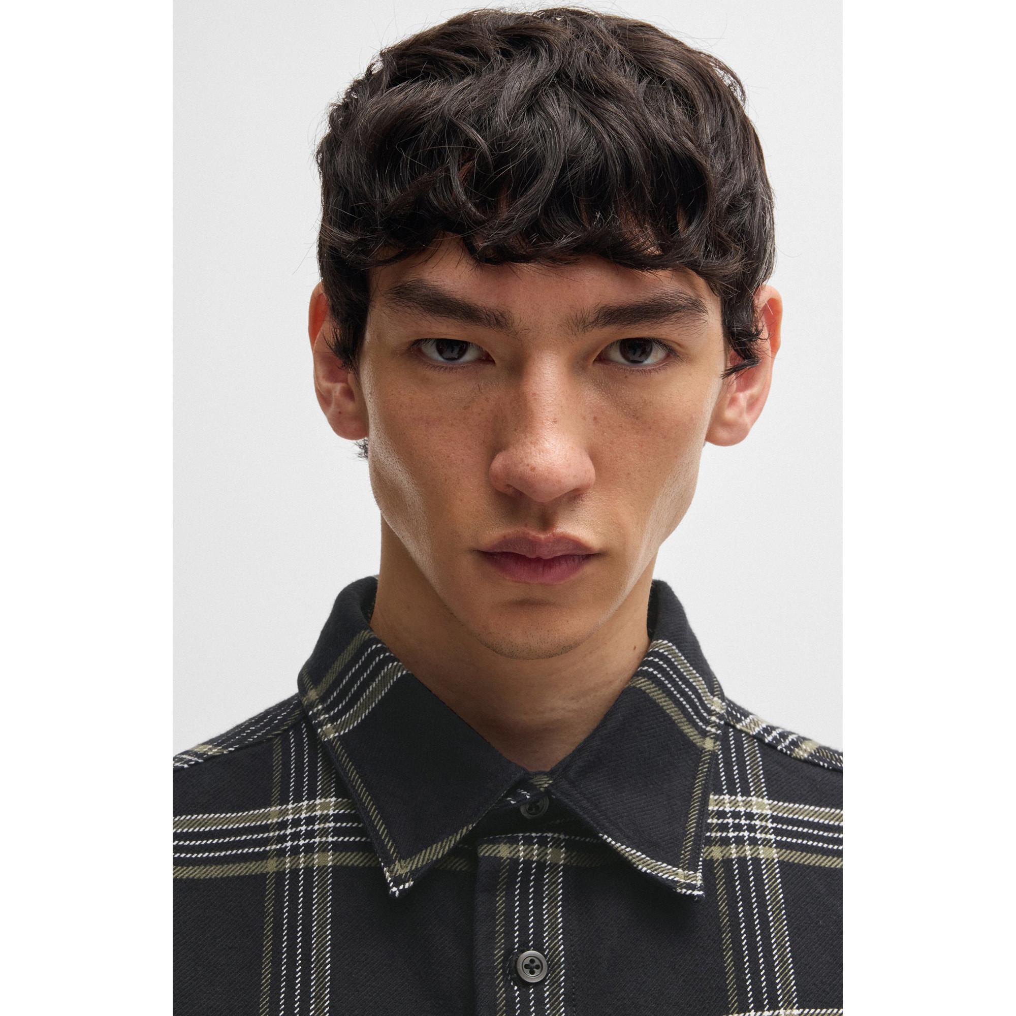 HUGO BLUE Ebolt Chemise Carreaux Oversize Manches Longues  