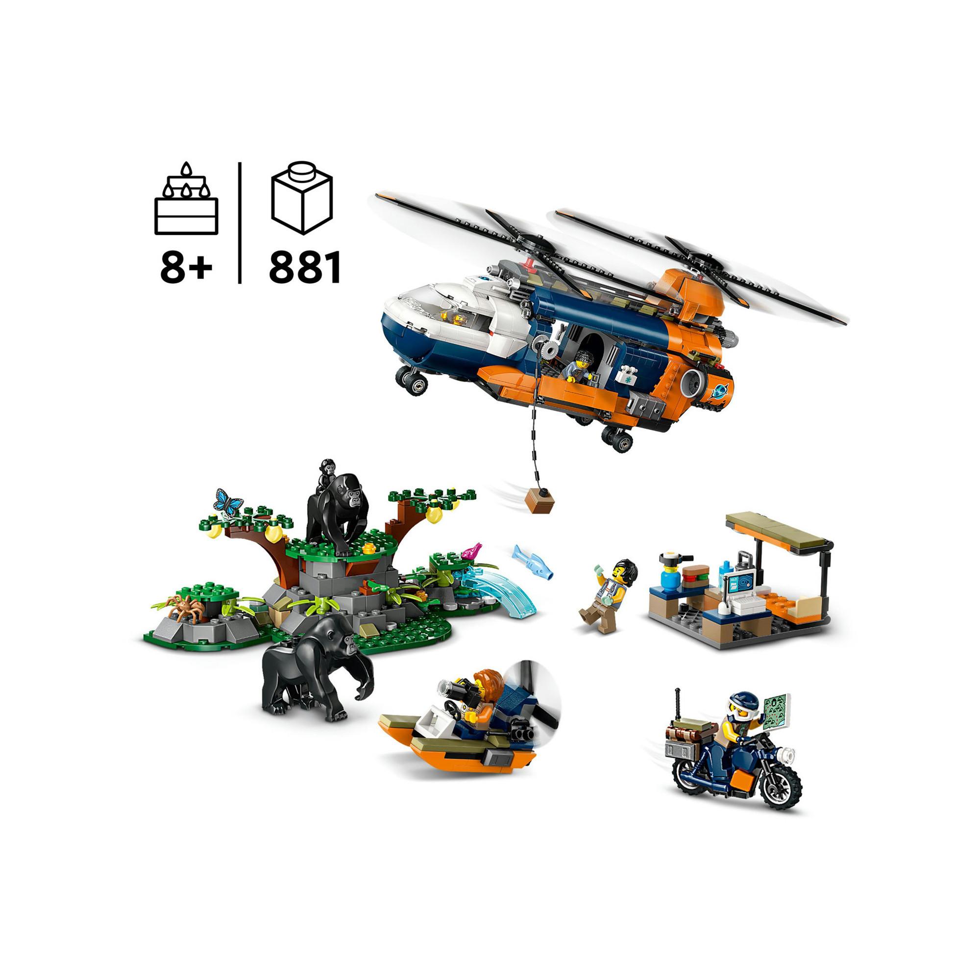 LEGO®  60437 L’hélicoptère de l’explorateur de la jungle au camp de base 