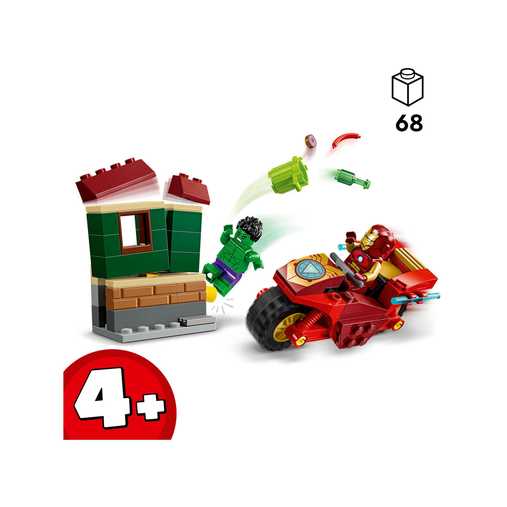 LEGO®  76287 Iron Man avec une moto et Hulk 