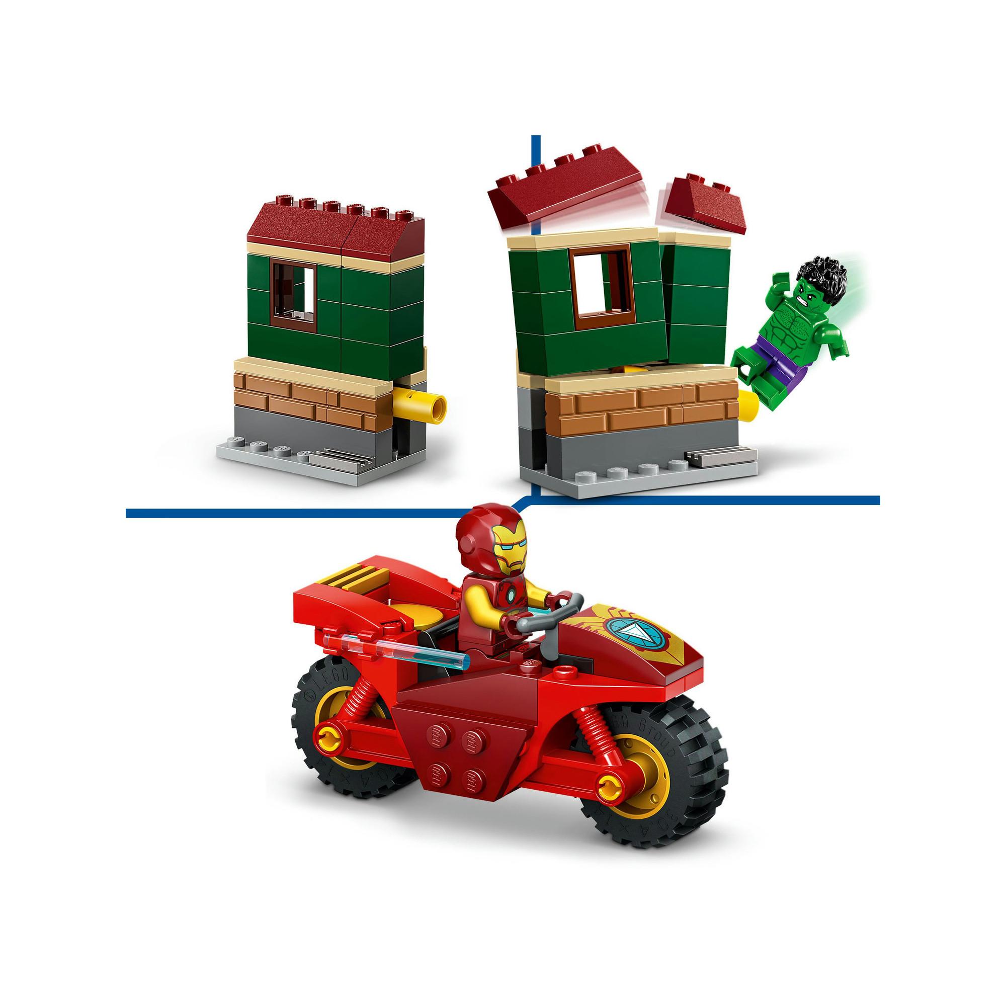 LEGO®  76287 Iron Man avec une moto et Hulk 