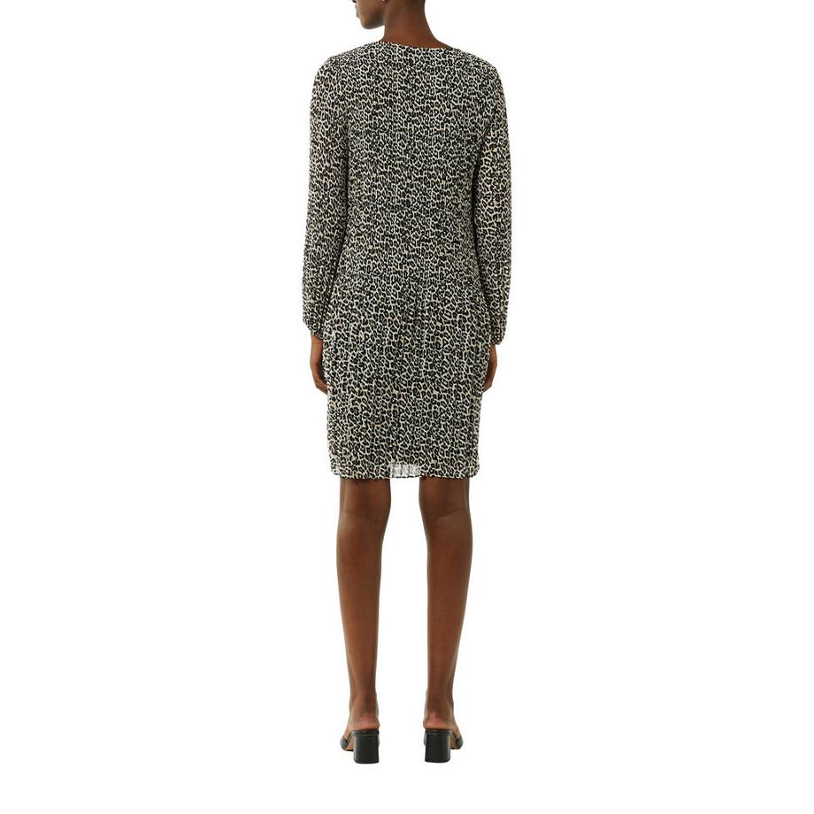 Comma Plissiertes Chiffon Leopard Print Kleid  