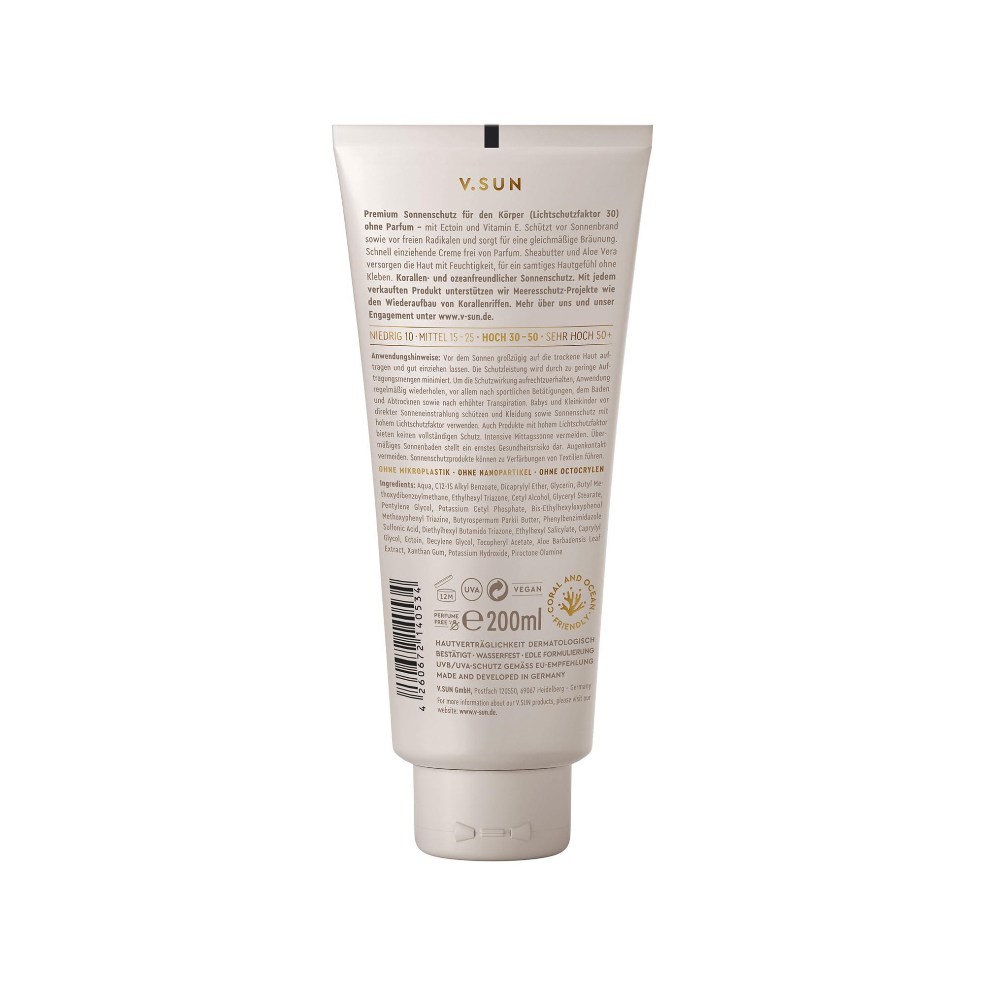 V.SUN Sun Body Cream Perf Free SPF30 Sun Cream Body SPF 30 Perfume Free 
