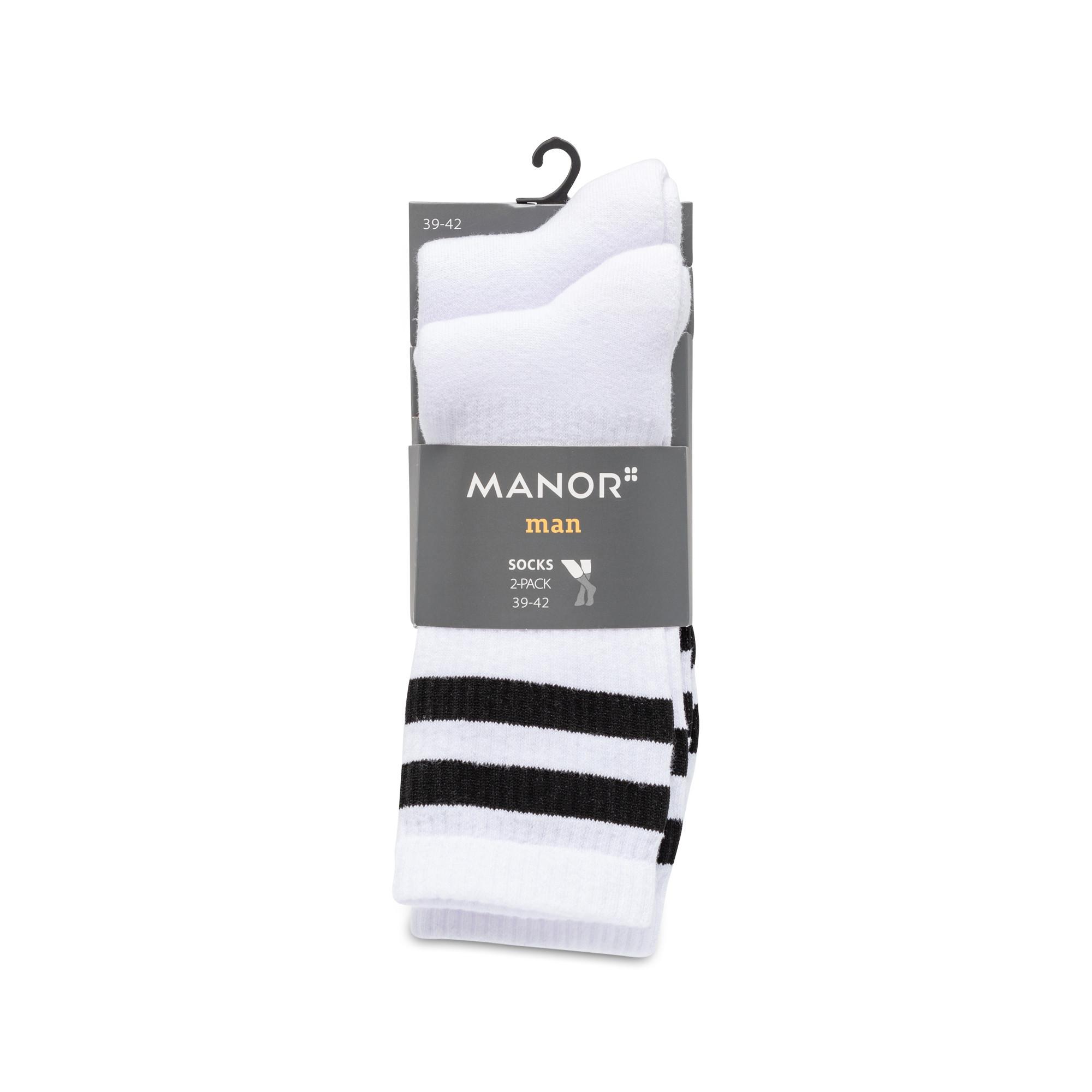 Manor Man  Lot de 2 paires de chaussettes, hauteur mollet 