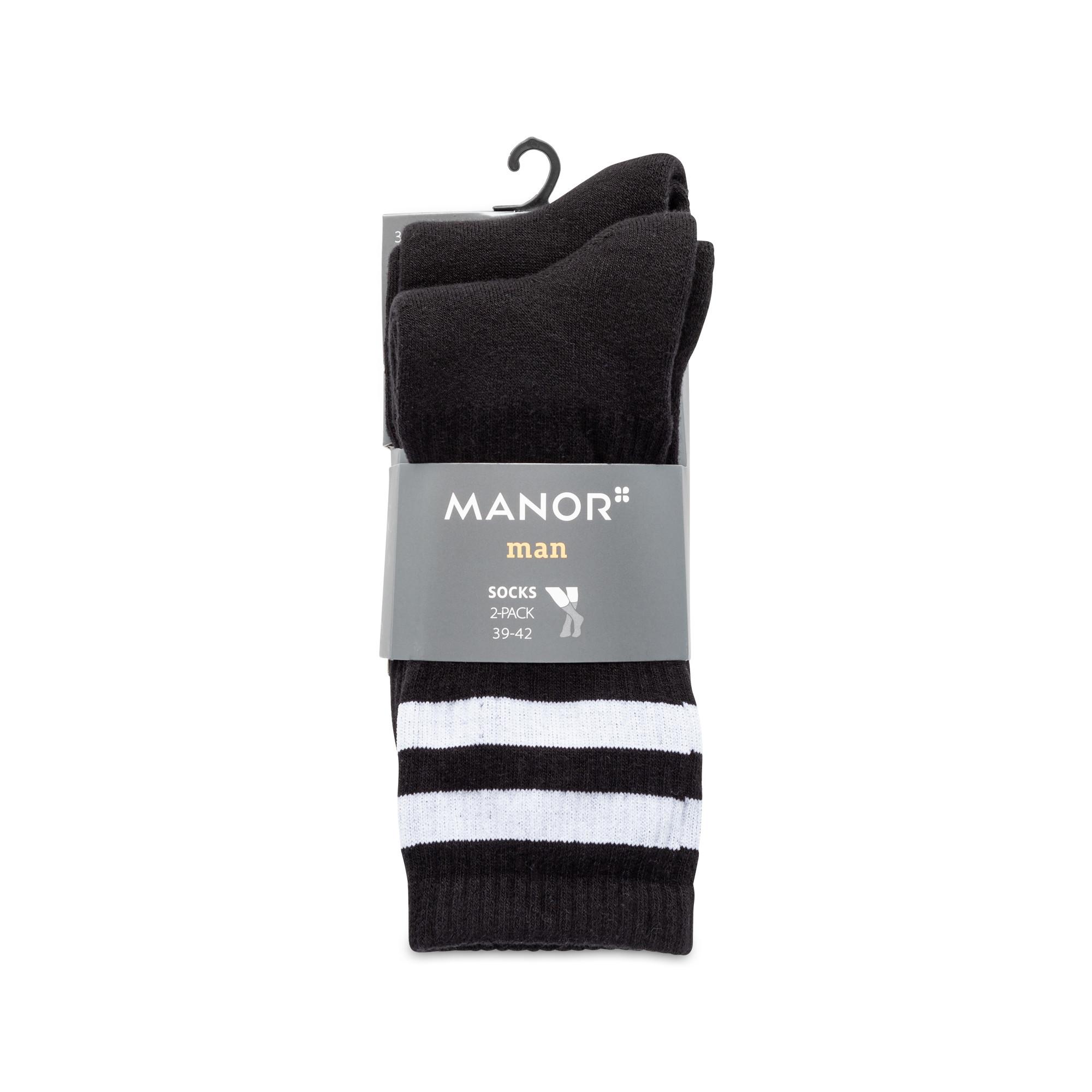 Manor Man  Lot de 2 paires de chaussettes, hauteur mollet 