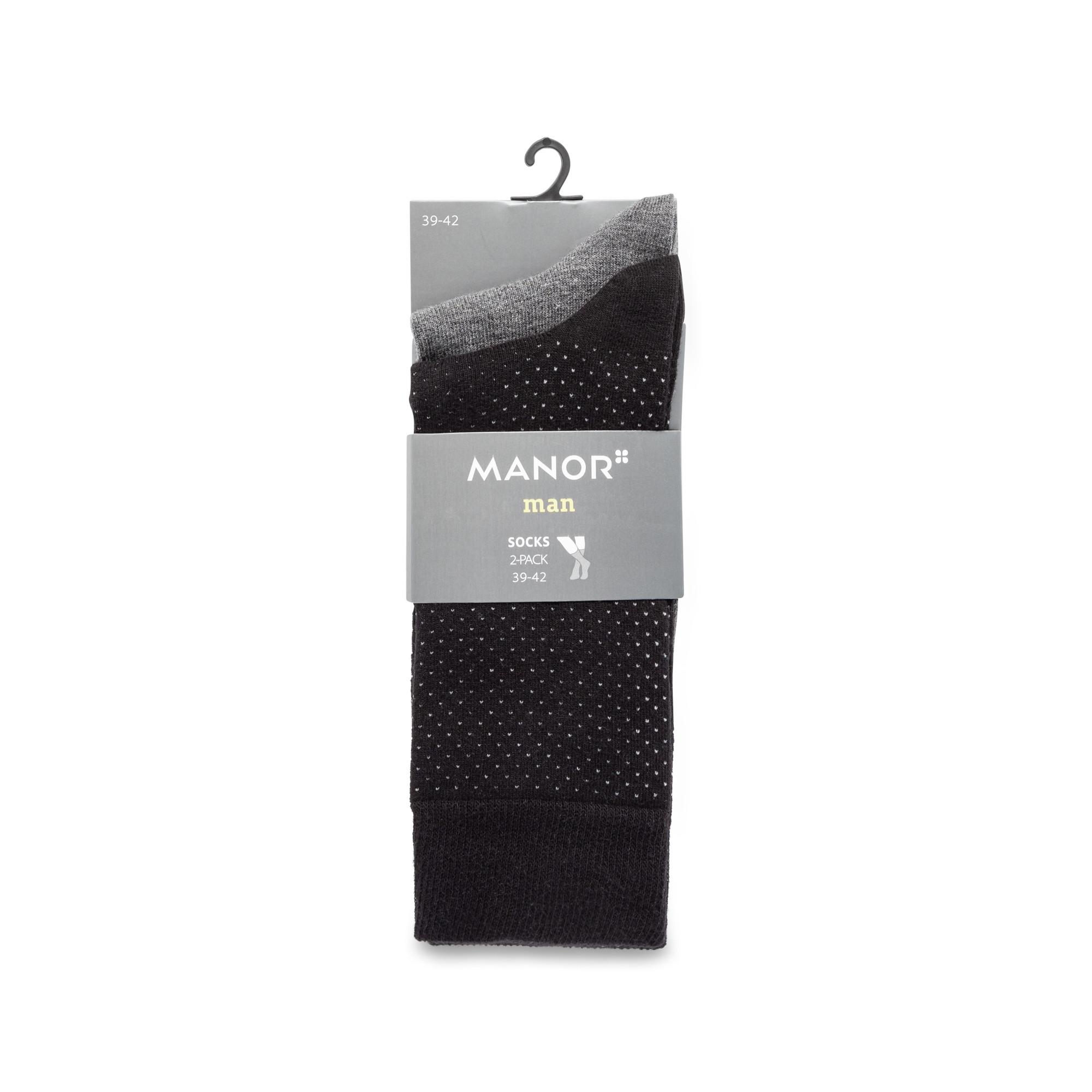 Manor Man  Lot de 2 paires de chaussettes, hauteur mollet 