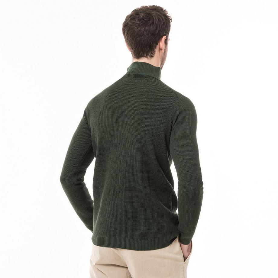 Manor Man Pull Half Zip en Tricot Gaufre  