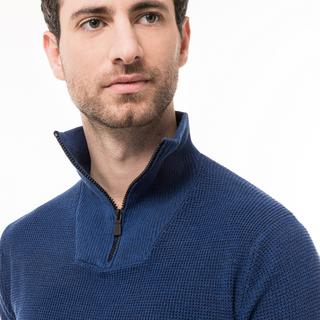 Manor Man Pull Half Zip en Tricot Gaufre  