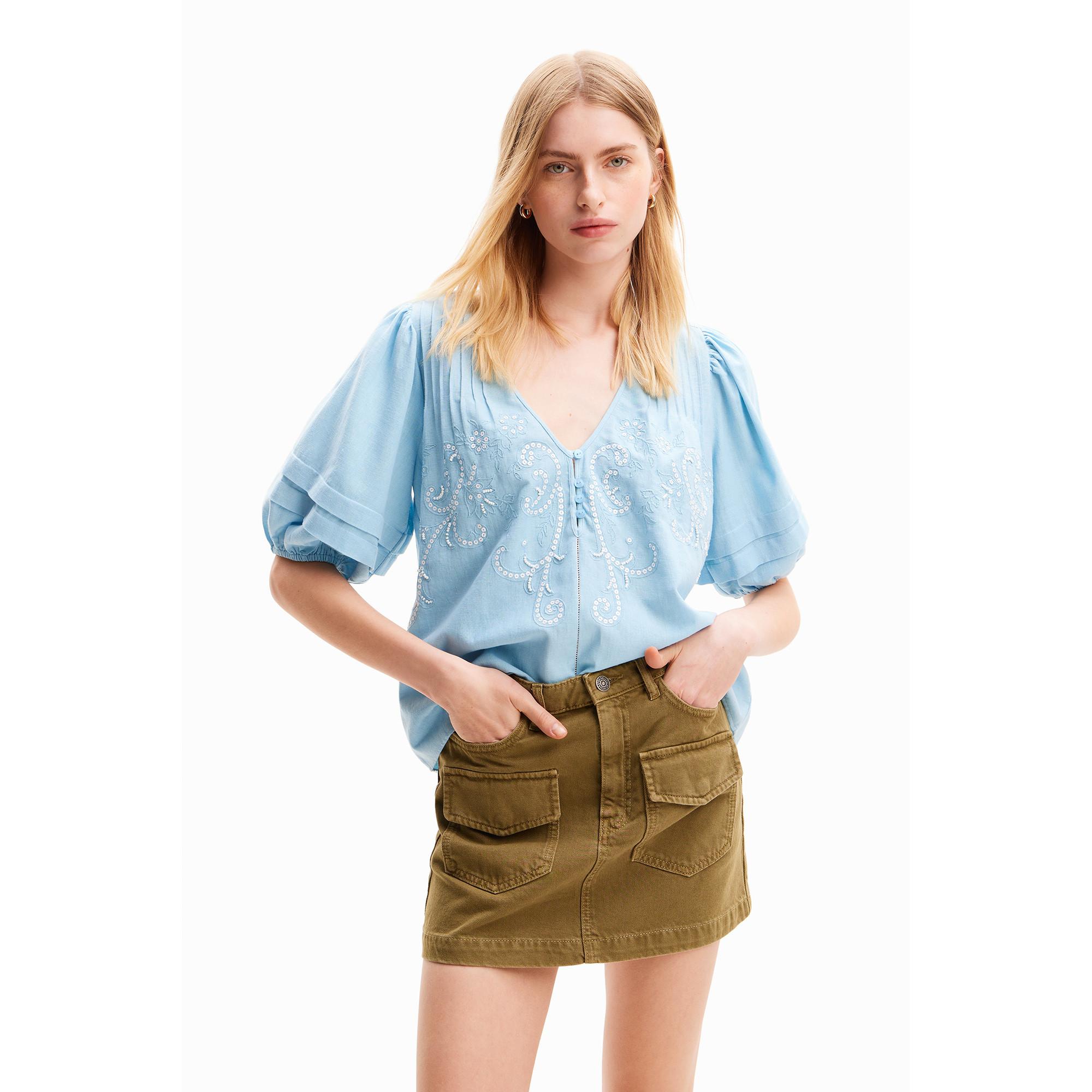 Image of Bluse Damen Blau XL